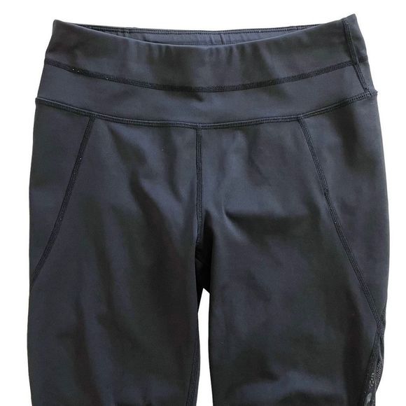 Athleta Laser Mesh Sonar Mid-Rise Capri Tight Legging Stretch Black XS - Picture 3 of 10